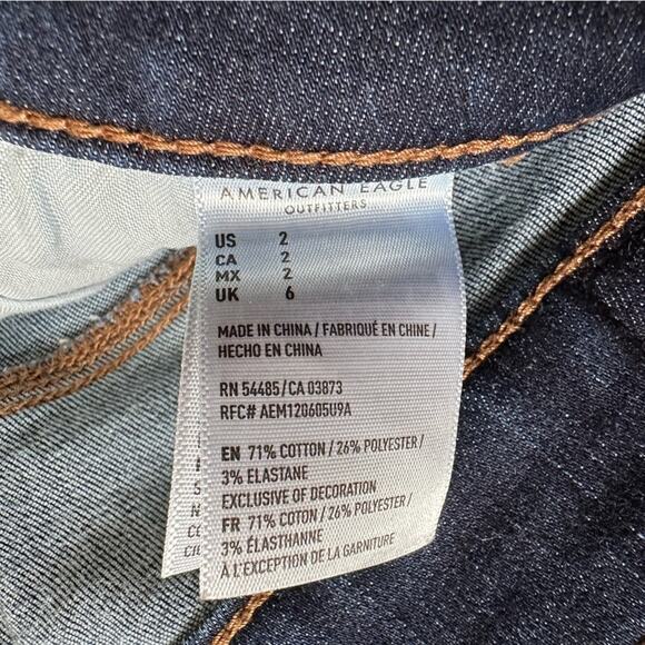 American Eagle Jean Shorts Next Level Stretch Hi Rise Shortie Distressed Size 2 - Picture 11 of 12